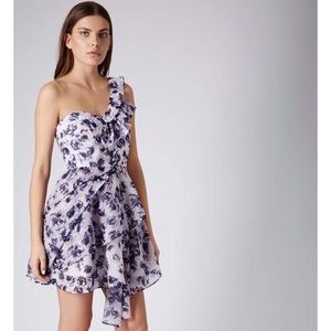 Never-worn Topshop one-shoulder purple floral dress